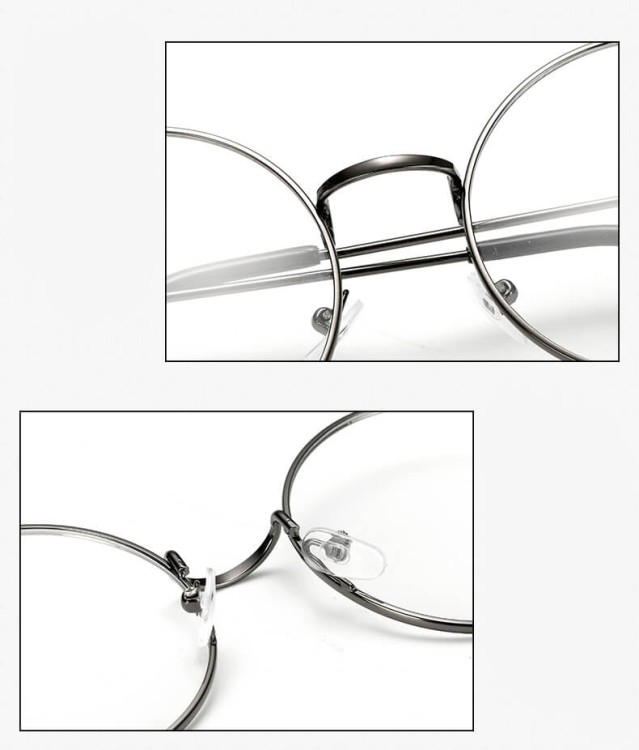 Okrągłe srebrne okulary Lenonki z filtrem Blue Light do komputera zerówki DS-97A