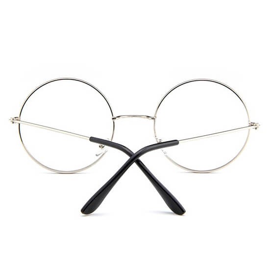 Okrągłe srebrne okulary Lenonki z filtrem Blue Light do komputera zerówki DS-97A