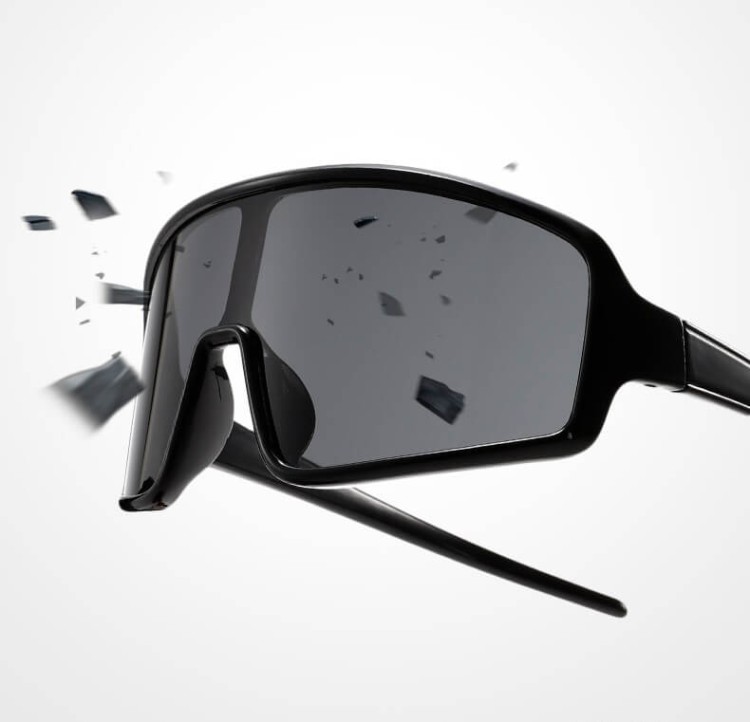 Sportowe okulary przeciwsłoneczne lustrzanki z filtrem UV400 STS-01A czarny/niebieski