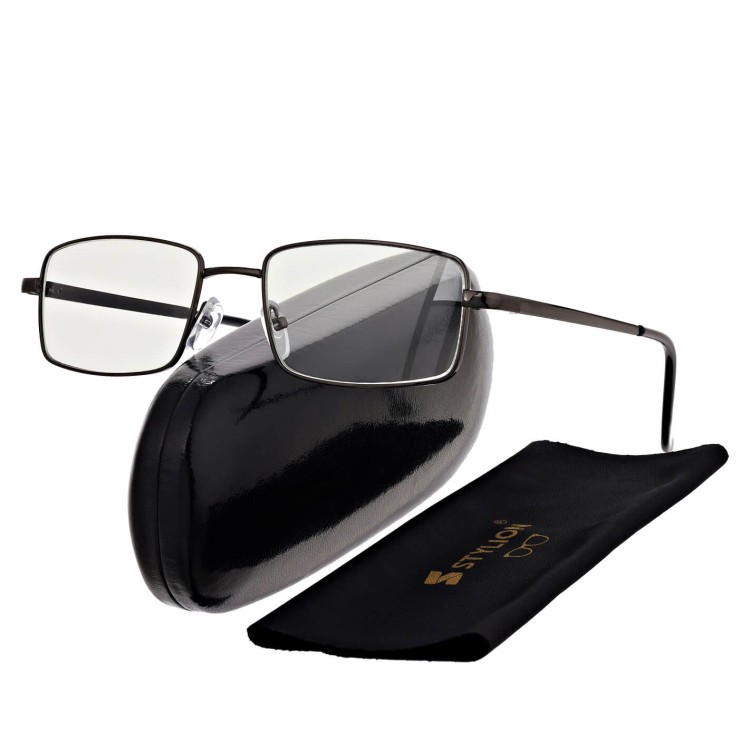 Plusy +4.00 Fotochromowe okulary do czytania z flexami ST342 czarne