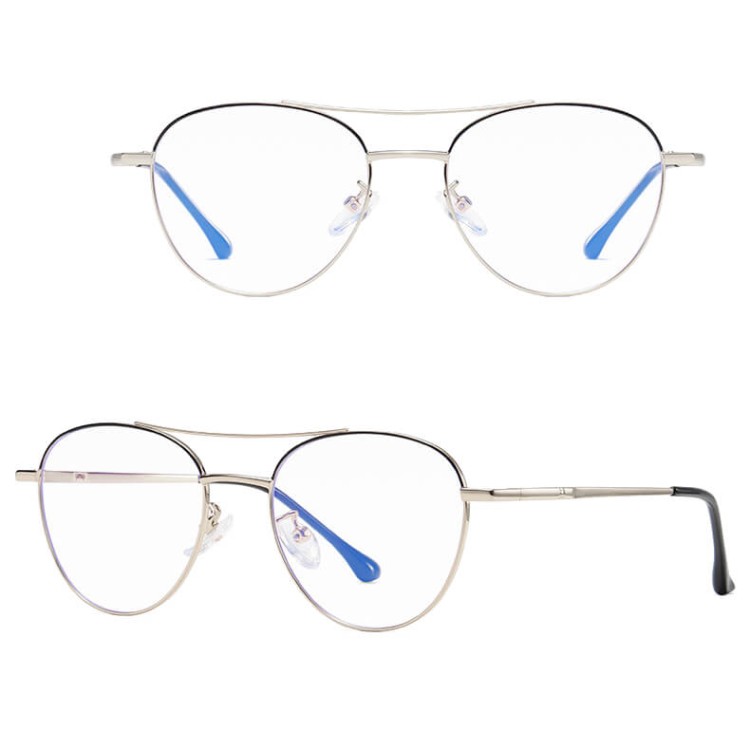 Damskie okulary pilotki zerówki do komputera stalowe 25167.jpg