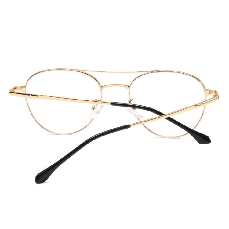 Damskie okulary pilotki zerówki do komputera Blue Light 25167 srebrne