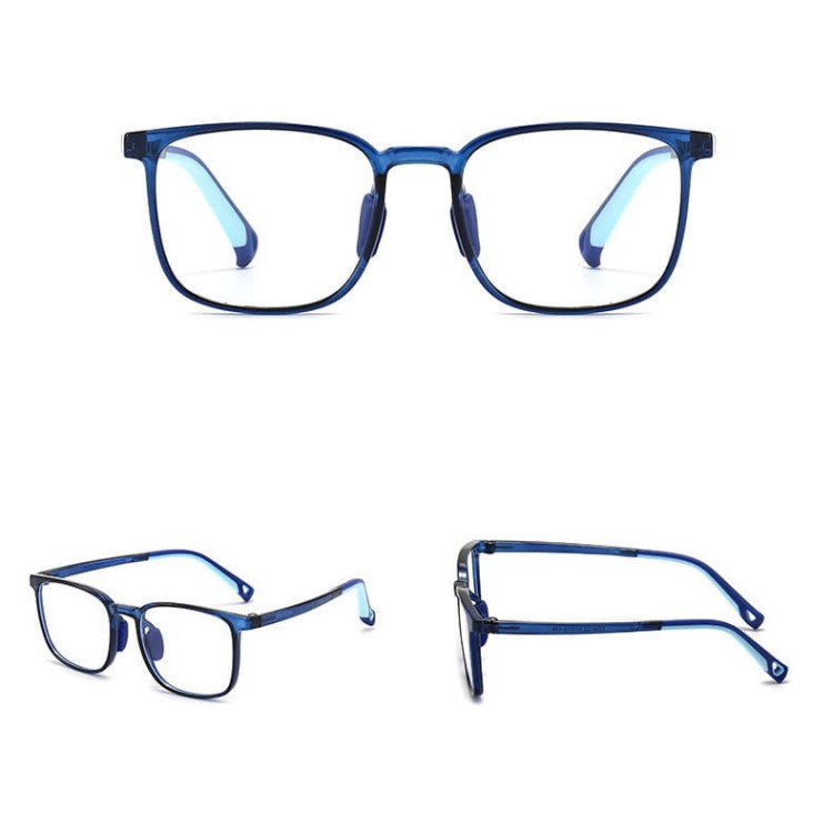 Okulary dla dzieci zerówki do komputera z filtrem Blue Light 25169A granatowe