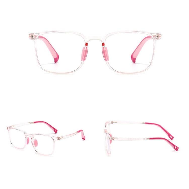 Okulary dla dzieci zerówki do komputera z filtrem Blue Light 25169C transparentny róż