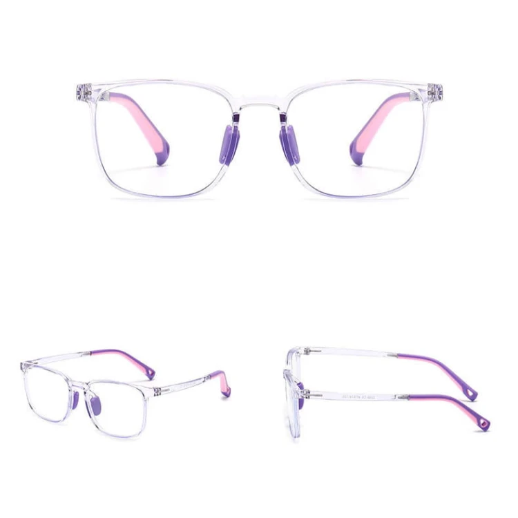 Okulary dla dzieci zerówki do komputera z filtrem Blue Light 25169D transparentny fiolet