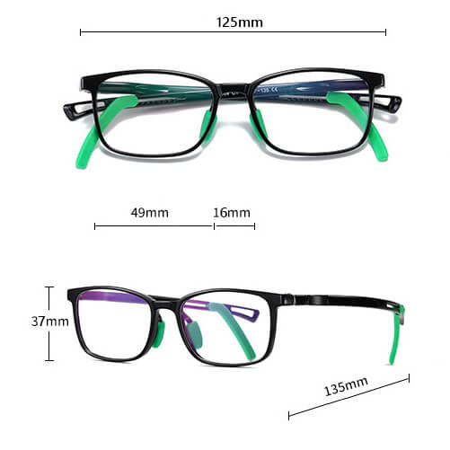 Okulary dla dzieci z uchwytami za uszy zerówki do komputera z filtrem Blue Light 25166 czarne