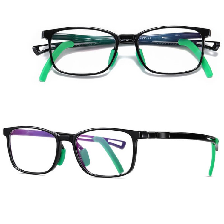 Okulary dla dzieci z uchwytami za uszy zerówki do komputera z filtrem Blue Light 25166 czarne