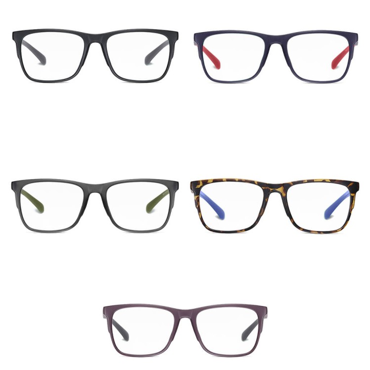 Męskie okulary zerówki z filtrem Blue Light i Antyrefleks do komputera 25170A granat/czerwony