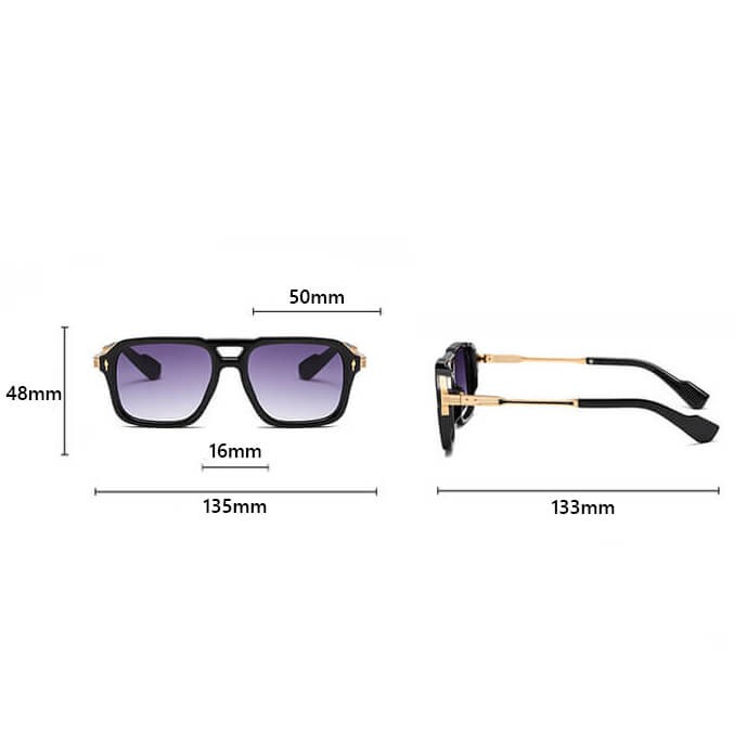 Okulary przeciwsłoneczne pilotki z filtrem UV400 - ST-MAX9 czarny/złoty