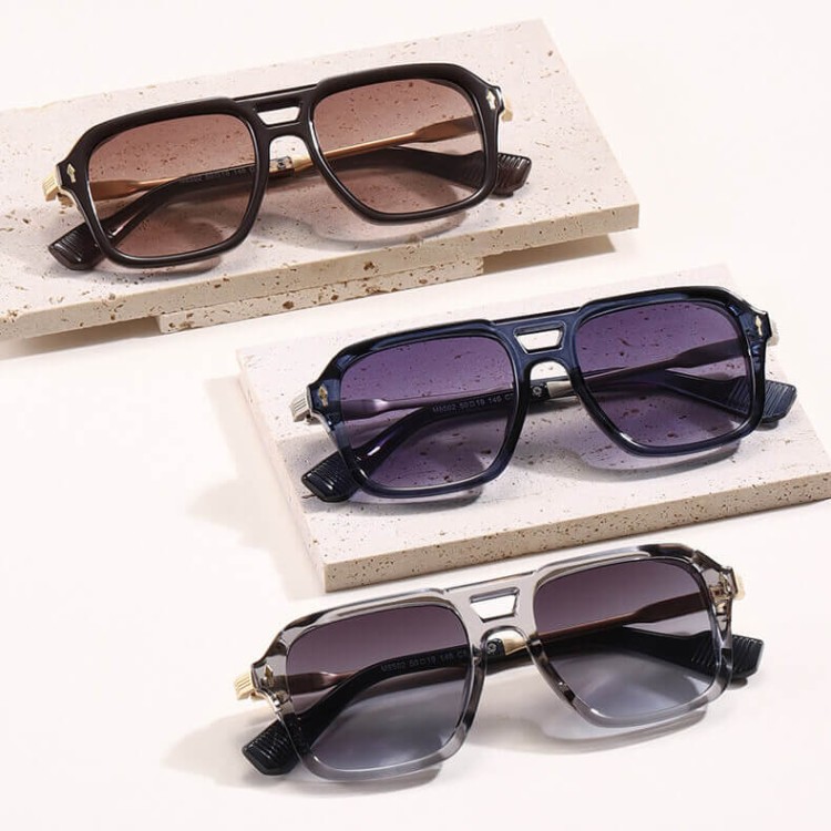 Okulary przeciwsłoneczne pilotki z filtrem UV400 - ST-MAX9B czarny/srebrny