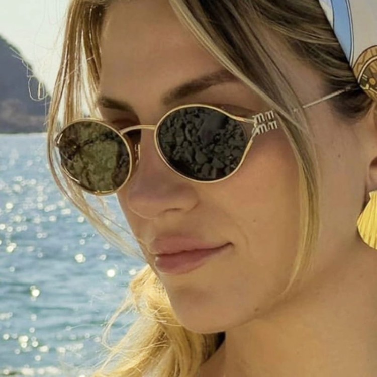 Damskie okulary przeciwsłoneczne owalne UV400 SKK-05A srebrny/czarny