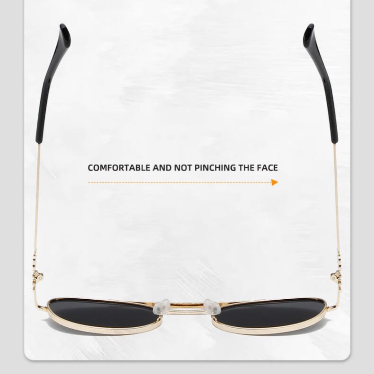 Damskie okulary przeciwsłoneczne owalne UV400 SKK-05A srebrny/czarny