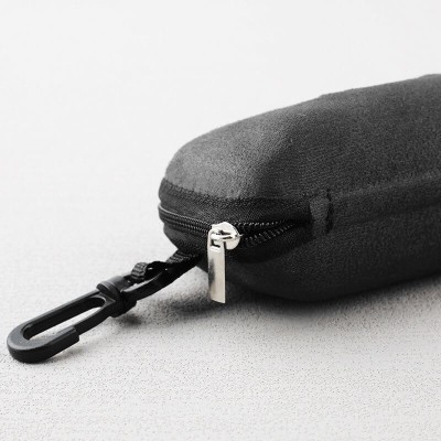 Etui na okulary na zamek ET-121 czarne zamszowe