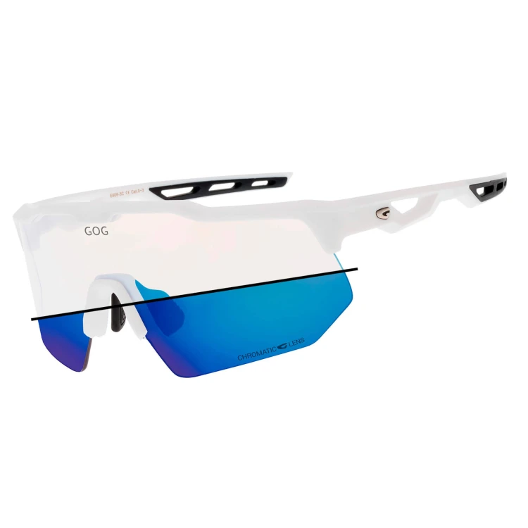 Sportowe okulary przeciwsłoneczne fotochromowe GOG E606-3C biały