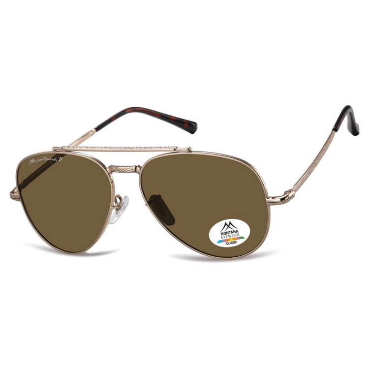 Okulary przeciwsłoneczne z polaryzacją pilotki MP185A złoty/brąz