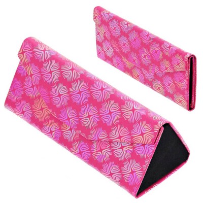 Etui na okulary składane w trójkąt ET-133A ciemny róż