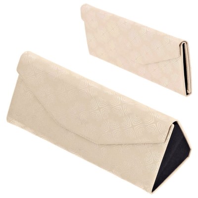 Etui na okulary składane w trójkąt ET-133E kremowe