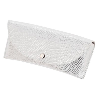 Etui na okulary imitacja skóry węża ET-129B białe