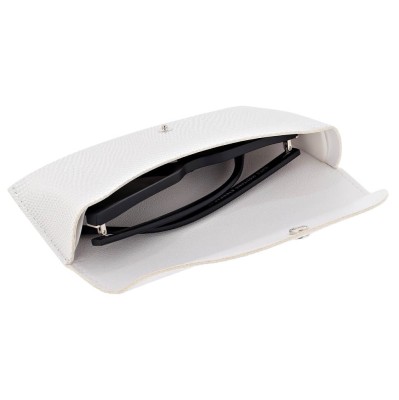 Etui na okulary imitacja skóry węża ET-129B białe