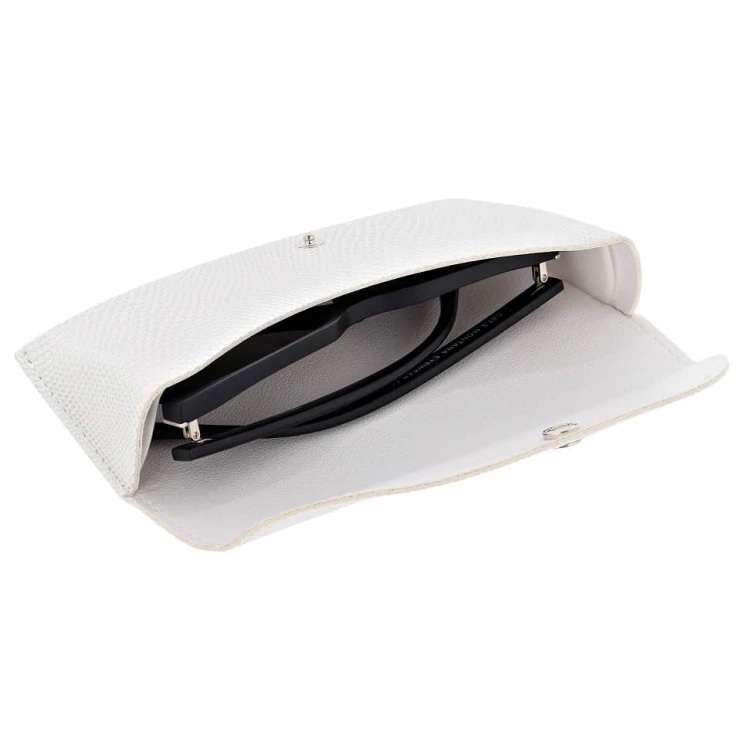 Etui na okulary imitacja skóry węża ET-129B białe