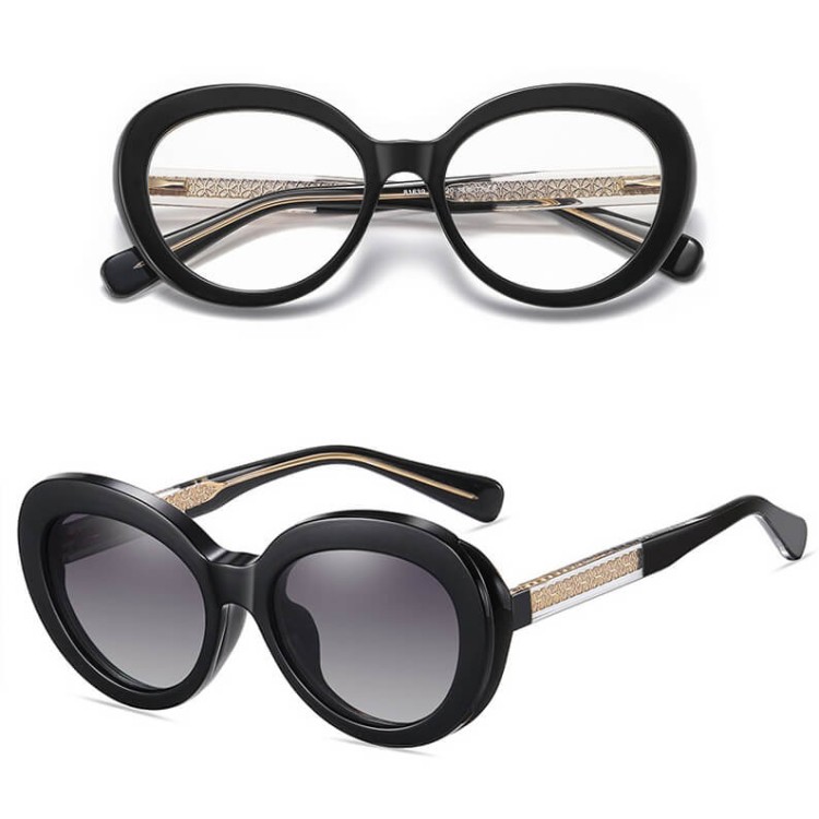 2w1 Okulary damskie do komputera + nakładka przeciwsłoneczna na magnes Clip-On 25174 czarne