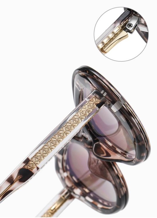 2w1 Okulary damskie do komputera + nakładka przeciwsłoneczna na magnes Clip-On 25174B beżowy brąz