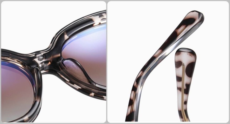 2w1 Okulary damskie do komputera + nakładka przeciwsłoneczna na magnes Clip-On 25174B beżowy brąz