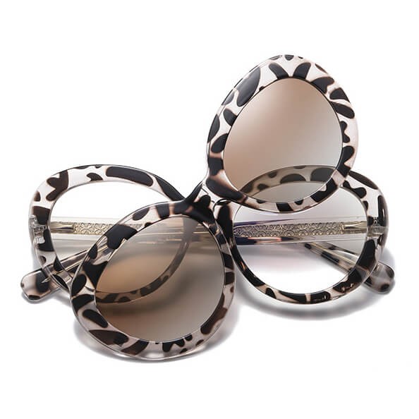 2w1 Okulary damskie do komputera + nakładka przeciwsłoneczna na magnes Clip-On 25174D panterkowe