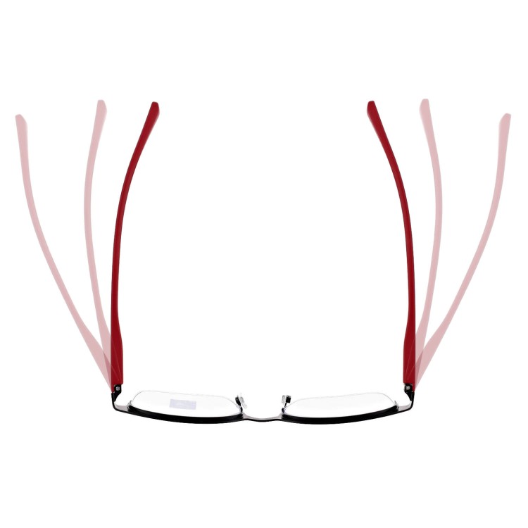 Męskie okulary +1.00 do czytania i komputera Blue Light+Antyrefleks STL281 czarny/czerwony