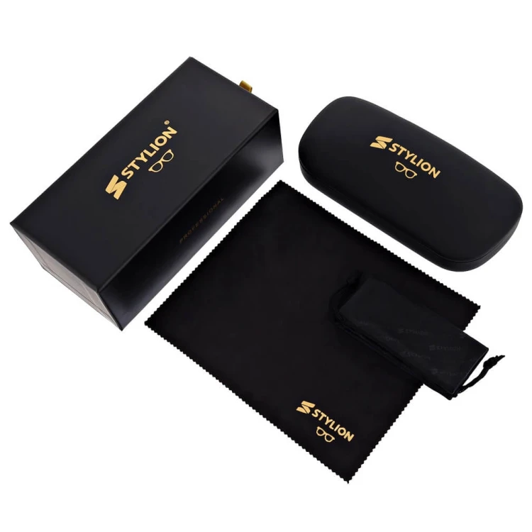 Męskie okulary +1.75 do czytania i komputera Blue Light+Antyrefleks STL281 czarny/czerwony