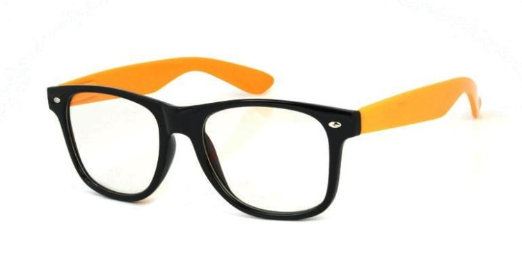 Okulary Nerdy zerówki  pomaranczowe 2072b