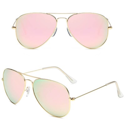 Okulary przeciwsłoneczne pilotki lustrzane 2163L Złoty/Różowy