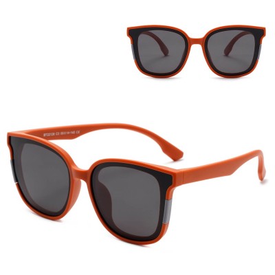 Dziecięce 4-7 lat gumowe okulary przeciwsłoneczne polaryzacyjne POL-JR-60E pomarańczowe