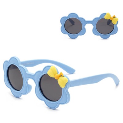 Dziecięce 2-4 lata gumowe okulary przeciwsłoneczne polaryzacyjne POL-JR-55 niebieskie