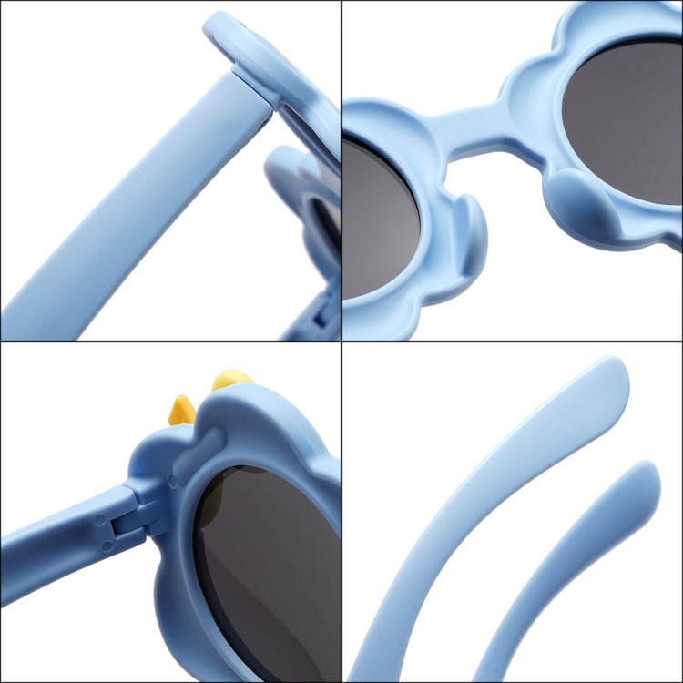 Dziecięce 2-4 lata gumowe okulary przeciwsłoneczne polaryzacyjne POL-JR-55A żółte