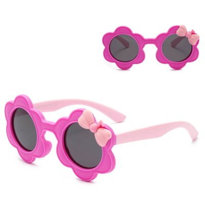 Dziecięce 2-4 lata gumowe okulary przeciwsłoneczne polaryzacyjne POL-JR-55D róż