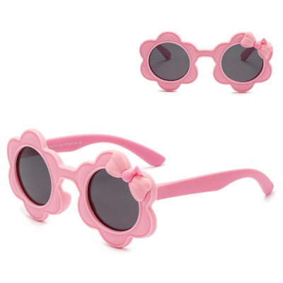 Dziecięce 2-4 lata gumowe okulary przeciwsłoneczne polaryzacyjne POL-JR-55E róż