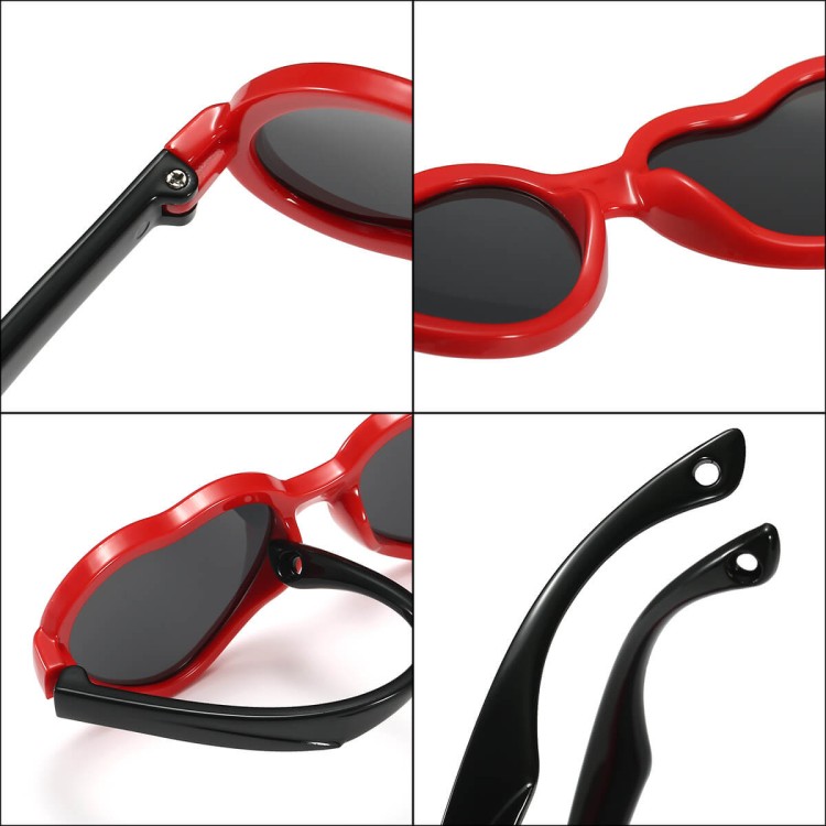 Dziecięce 2-4 lata gumowe okulary przeciwsłoneczne polaryzacyjne serce POL-JR-65C kremowe