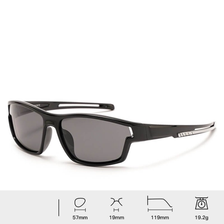 Dziecięce 5-9 lat gumowe okulary przeciwsłoneczne polaryzacyjne POL-JR-62 czarne