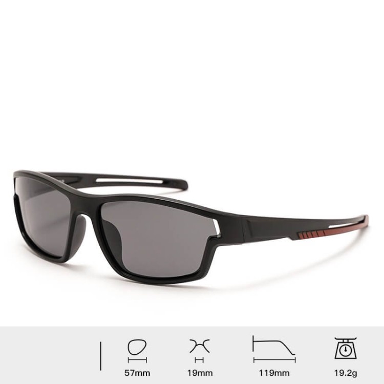 Dziecięce 5-9 lat gumowe okulary przeciwsłoneczne polaryzacyjne POL-JR-62B czarne