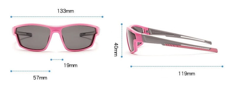 Dziecięce 5-9 lat gumowe okulary przeciwsłoneczne polaryzacyjne POL-JR-62D róż/szary