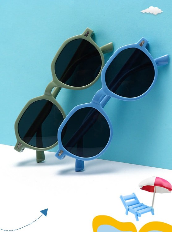 Dziecięce 5-8 lat gumowe okulary przeciwsłoneczne polaryzacyjne POL-JR-58 czarne