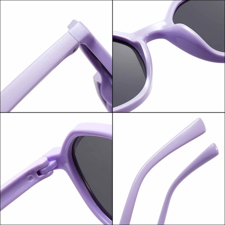 Dziecięce 5-8 lat gumowe okulary przeciwsłoneczne polaryzacyjne POL-JR-58D fioletowe