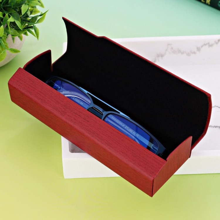 Etui okularowe na magnes STHC-15C bordowe