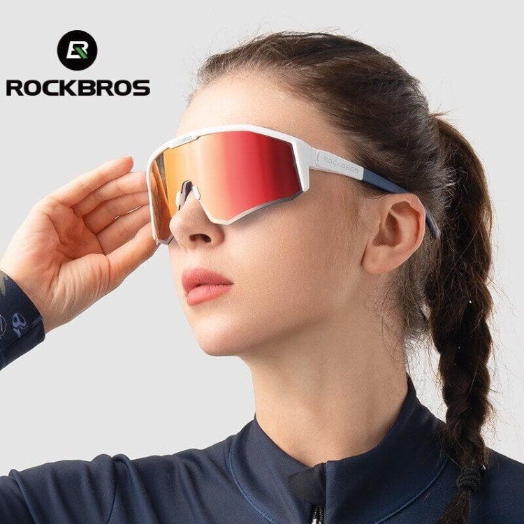 Okulary rowerowe przeciwsłoneczne z polaryzacją ROCKBROS SP297-WHITE ze skazą