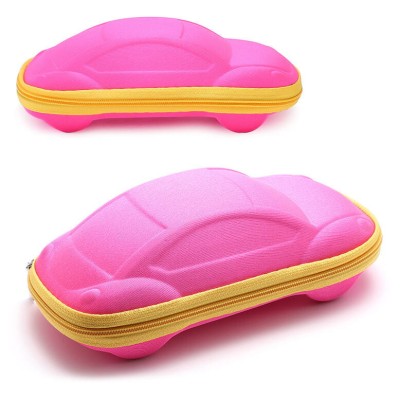 Etui na okulary dla dzieci AUTKO na zamek ET-134C róż/żółty