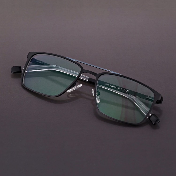 Męskie okulary Fotochromowe PREMIUM +1.00 do czytania z antyrefleksem STF380