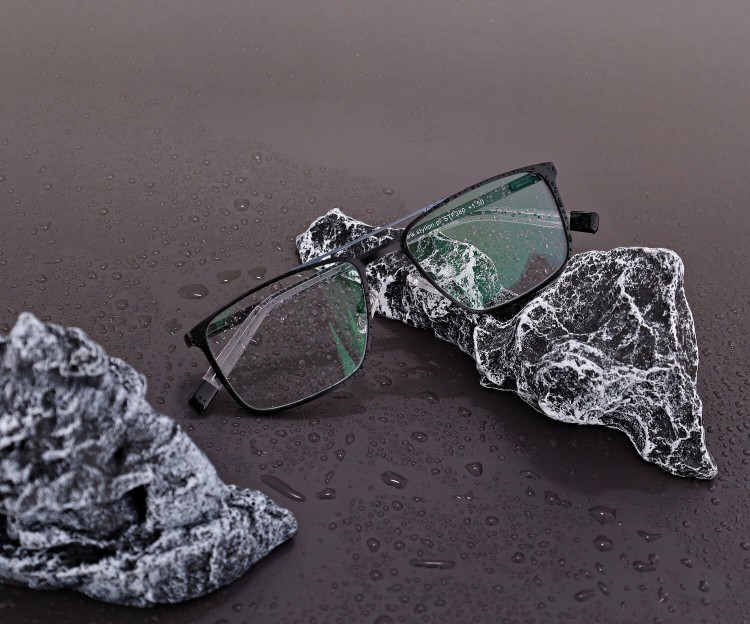 Męskie okulary Fotochromowe PREMIUM +1.00 do czytania z antyrefleksem STF380