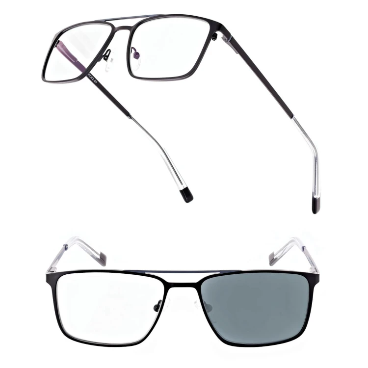 Męskie okulary Fotochromowe PREMIUM +1.50 do czytania z antyrefleksem STF380