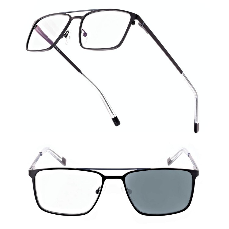 Męskie okulary Fotochromowe PREMIUM +2.75 do czytania z antyrefleksem STF380